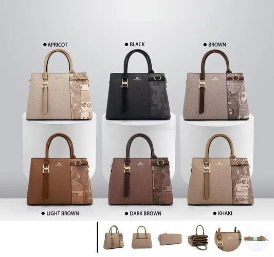 Vintage Print Panel Handbag TrendyZone